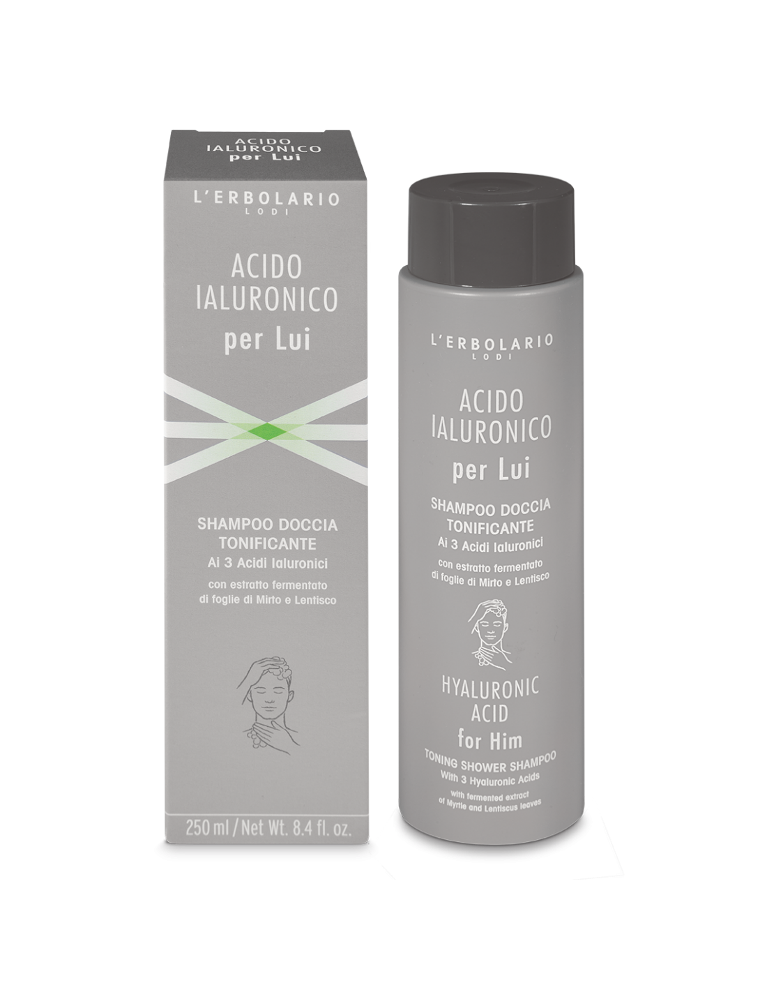 Shampoing douche à l'acide hyaluronique pour homme