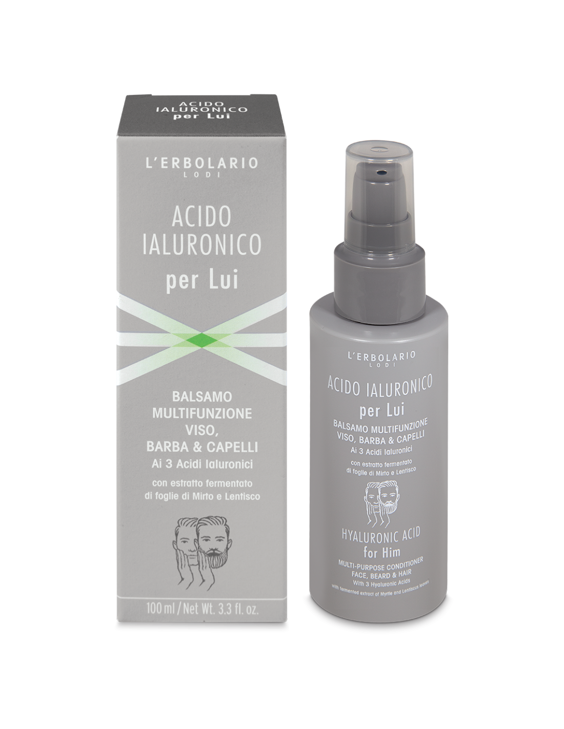 Baume à l'acide hyaluronique pour lui : visage, barbe et cheveux
